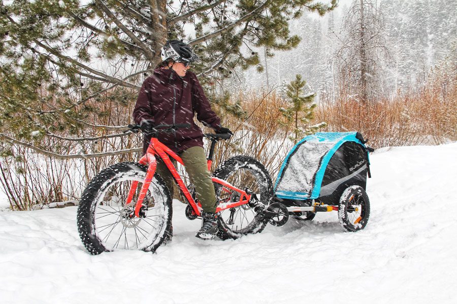 Fatbike trailer kids winter